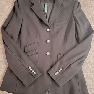 Lauren Ralph Lauren Equestrian Point Knit Stretch Blazer Sz 4